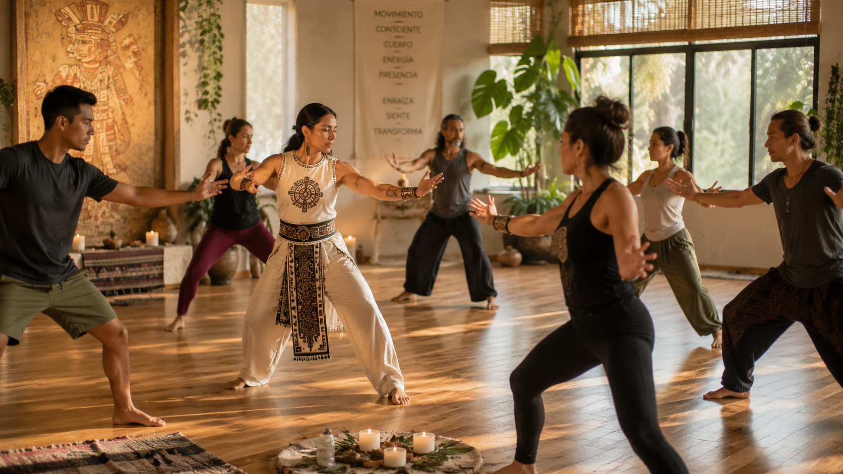 Personas en movimiento con luz natural